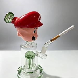 Cachimba de cristal transparente con diseño de cabeza de personaje, novedosa, para fiestas, artículos de bebida personalizados - Product Image 3
