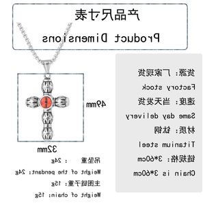 yunnique <b>Cross</b> Pendant Stainless Steel Turquoise Inlay Geometric Design For <b>Men</b> Women Gift Jewelry - Product Image 2