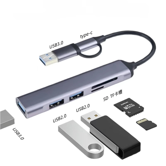 5 in 1 Multi Ports HUB USB3.0 5Gbps Expansion Dock Hub PD 100W Type C Extender Hub Plug and Play for PC Computer Laptop