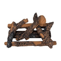 Bûches de cheminée en fibre céramique réalistes, bûches de feu artificielles en bois