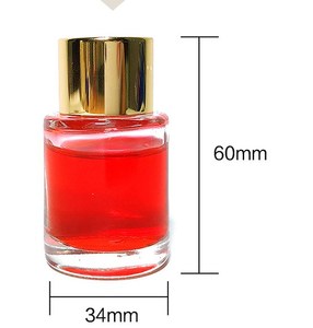 Petit pot de bouteille en verre transparent de 15ml, <span class=keywords><strong>encreur</strong></span> et encre noire avec bouchon en <span class=keywords><strong>or</strong></span> - Product Image 5