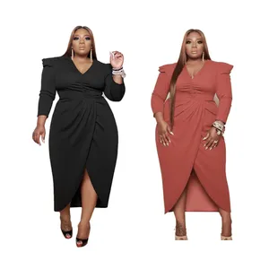 Robe ample, grande taille xxxxl, pour femme, tenue irrégulière, couleur unie ou brun, livraison gratuite