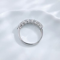 Bague de fiançailles pour femme en platine Pt950 avec diamant de laboratoire taille émeraude carrée à tige droite, style mode