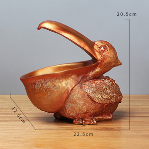 Europees geïnspireerde creatieve dierenfiguur, grote snavelvogel pelikaan, woonkamer, hal, sleutel, snoep, handgemaakt, opbergdoos, hars, ambacht, woondecoratie - Product Image 5