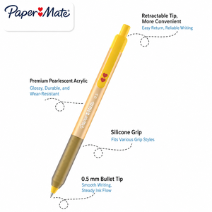Bolígrafo de Gel <span class=keywords><strong>Paper</strong></span> <span class=keywords><strong>Mate</strong></span> Binlemay con Diseño de Frutas, Recarga Negra, Mecanismo de Empuje, 0.5 mm, Bolígrafo para Estudiantes con Agarre de Goma Suave - Product Image 6