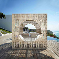 Chaise longue d'extérieur pour hôtel, structure en aluminium, rotin fait main, résistante à l'eau, séchage rapide, canapé-lit, lit de jour d'extérieur