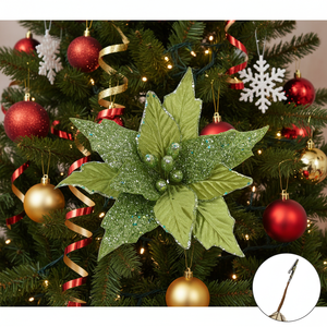 زهور اصطناعية مخصصة لعيد الميلاد مع مشبك، زينة على شكل قوس، زهور للطاولات، تزيين طاولات التخرج، مصنوعة يدويًا - Product Image 3