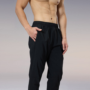 Men's Running Pants Black Quick Dry Elastic Fit Sports Training Casual Pants - Product Image 2