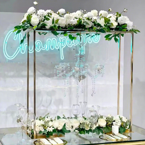 Centrotavola Nuziale in Metallo Dorato con Fiori e Palloncini, Supporto da Tavolo per Fiori, <span class=keywords><strong>Portacandele</strong></span> per Forniture per Eventi - Product Image 3