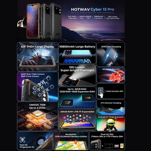 Téléphones portables <span class=keywords><strong>HOTWAV</strong></span> <span class=keywords><strong>Cyber</strong></span> <span class=keywords><strong>13</strong></span> <span class=keywords><strong>Pro</strong></span> 4G LTE robustes, écran 2K FHD de 6,6 pouces, 20 Go + 256 Go, batterie 10800 mAh, charge rapide, appareil photo 64 MP - Product Image 6