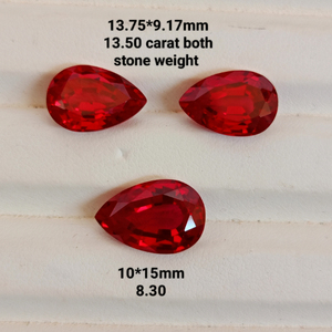 Rubí Cultivado en Laboratorio, Forma de Pera, Gema Suelta, Rojo Intenso, Calidad Premium, Piedra Sintética para Joyería, Hecho a Mano - Product Image 2