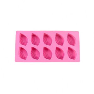 10-Cavity Silicone Cake <b>Mould</b> Easy Washing Rectangle Leaf Shape <b>Soap</b> Pudding Ice Tray Container Stocked Cake Tools - Product Image 1