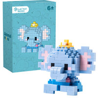 Lot de blocs de construction en micro-diamants en forme d'éléphant, 217 pièces, mini briques animales, fournisseur en gros, cadeaux d'anniversaire
