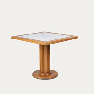 Table de bistrot au design moderne avec plateau carré en bois de teck, nouvelle table basse la plus vendue avec incrustation en os sur le dessus - Product Image 2