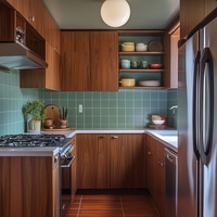 Cuisine de luxe intégrée Senger Fancy Villa : Meubles de cuisine modernes en bois américain, designs contemporains