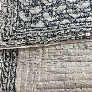 Bloc de main indien meilleur design Premium fait à la main meilleur ensemble de couvre-lit matelassé en coton de Offre Spéciale qualité broderie légère imprimée - Product Image 1