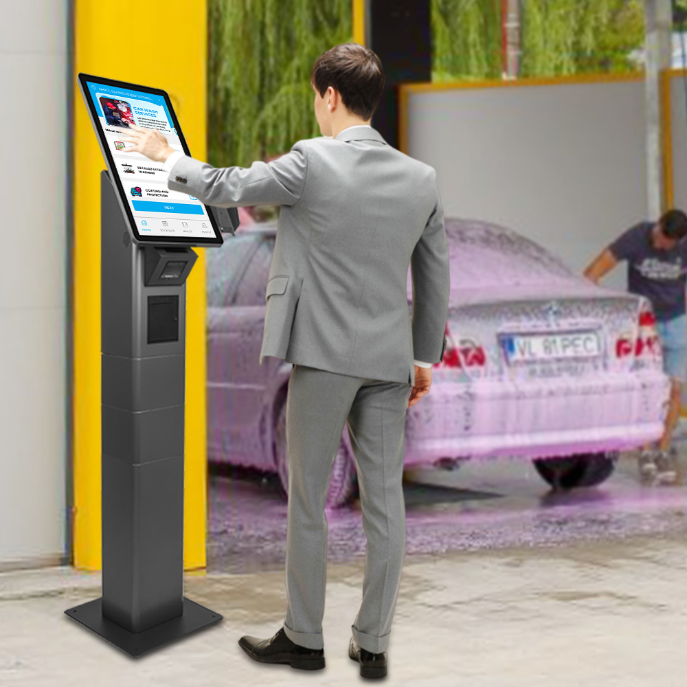 Chiosco di pagamento per stampante di biglietti all'aperto in stile classico per il controllo automatico dell'autolavaggio del negozio del chiosco self service