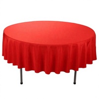 Nappe ronde personnalisée Haushead 90R en polyester tissé blanc, noir, ivoire pour banquet, fête, mariage, usage domestique et extérieur