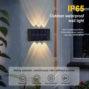 Lampe murale extérieure à énergie solaire : éclairage double face, économie d'énergie, étanche, idéale pour le jardin, la terrasse - Product Image 6