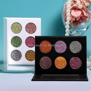 Üretici özel etiketi Glitter göz farı pırıltılı çok Duochrome 23 renkler makyaj göz farı DIY 6 delik göz farı paleti