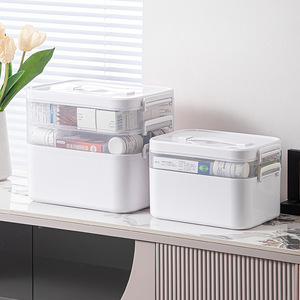 Organisateur de placard à <span class=keywords><strong>pharmacie</strong></span>, trousse de premiers secours vide avec poignée, boîte de rangement portable multi-usages pour la maison - Product Image 4