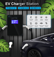 Nouvelle station de recharge au sol publique commerciale IP65 OCPP CE 380V 32A 22kW 44kW Type 2 pour véhicules électriques avec double prises