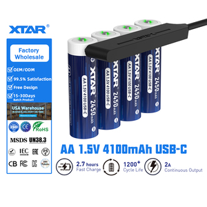 XTAR <span class=keywords><strong>แบ</strong></span><span class=keywords><strong>ต</strong></span><span class=keywords><strong>เต</strong></span>อรี่ลิเธียมไอออน4100mWh AA 1.5V <span class=keywords><strong>แบ</strong></span><span class=keywords><strong>ต</strong></span><span class=keywords><strong>เต</strong></span>อรี่แบบชาร์จไฟได้สำหรับของเล่นในบ้านไฟ LED - Product Image 1