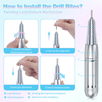 Machine à ongles électrique TSZS 45000 tr/min, lime à ongles professionnelle pour acrylique, gel, élimination des peaux mortes, outil de manucure à domicile et en salon