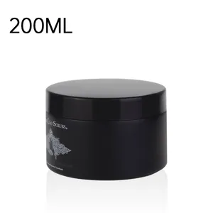 도매 인기있는 블랙 크림 항아리 나사 모자 실크 인쇄 화장품 유리 항아리 포장 50g 100g 200g