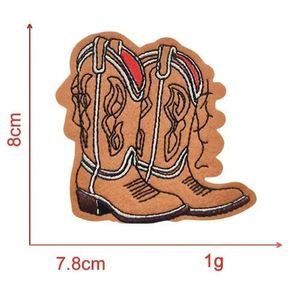 Botas Vaqueras Occidentales al por Mayor con Parche de Logotipo Bordado Termoadhesivo, Botas Vaqueras para Niña, Hermosos Parches Termoadhesivos para Sombrero Vaquero - Product Image 2