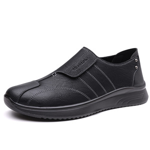 Mocassins en similicuir pour hommes, bout rond, à enfiler, semelle en caoutchouc, chaussures décontractées toutes saisons - Product Image 5