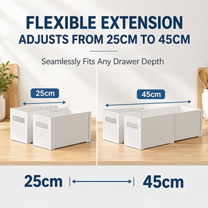 Verstellbare Teleskop-Aufbewahrungsbox mit Rechtwinkligem Design, Ausziehbarer Typ für Küchenschränke, Desktop-Sortierkorb für Kleinteile - Product Image 6