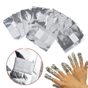 Lot de 100 pièces/sac de lingettes en aluminium pour retirer le vernis à ongles avec tampon de coton - Product Image 1