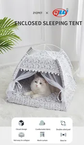 Indoor Foldable Sofa Luxury Elevated Cave Tent Pet Dogs Cat House Bed Customized Logo Solid Pet Cages Carriers Houses PASTE