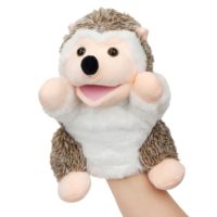 Marionnette de poche hérisson pour animaux de compagnie, marionnette en peluche douce de 9 pouces avec bouche mobile, décoration pour espace animalier et maison
