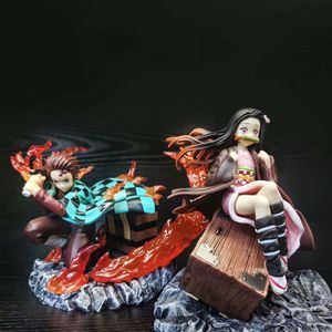 Vente chaude Démon Couche Animation Manuel Flamme Tanjirou Nezuko Kamado Anime Action Figure - Product Image 1