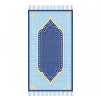 Tapis de prière musulman en polyester rembourré en gros, tapis de prière islamique portable et pliable pour la prière quotidienne