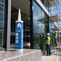 Scellant adhésif en silicone FEIDU FD-6000 pour l'étanchéité des fenêtres et des portes extérieures, résistant aux intempéries et aux UV, pour usage en construction
