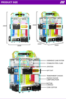 Machine à griffes d'arcade haut de gamme personnalisable en métal pour 8 personnes, avec éclairage LED et système sonore, alimentation 110/220V pour divertissement intérieur (pour poupées)