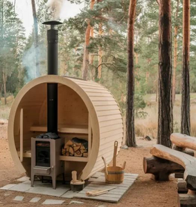 Sauna Exterior de Cedro de Lujo <span class=keywords><strong>para</strong></span> 4 Personas, Sauna Tradicional de Madera Húmeda, Sauna de Madera <span class=keywords><strong>para</strong></span> el Hogar, Cabaña Exterior <span class=keywords><strong>para</strong></span> Uso Diario Familiar - Product Image 3