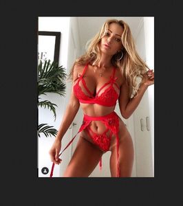 <span class=keywords><strong>2023</strong></span> estilo caliente Color puro encaje suave Lencería Sexy 3 piezas conjunto - Product Image 2