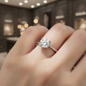 Bague en diamant de laboratoire certifié IGI avec diamant rond de 1 carat D VVS1, style tête de taureau, <span class=keywords><strong>solitaire</strong></span> en platine PT950, luxe pour un usage quotidien - Product Image 2