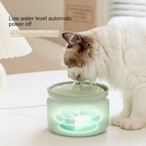 Dispenser air sirkulasi otomatis keramik ganda sunyi anjing kucing perangkat pemberi makan air ramah lingkungan mangkuk hewan peliharaan - Product Image 1