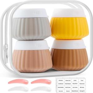 40ml Silicone Cream Jar Reusable PP Lids Cosmetic <b>Container</b> for Skincare Beauty - Product Image 1