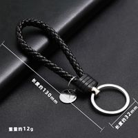 Gantungan Kunci Kulit Anyaman Cincin Logam Aksesori Desainer Pria Tali Anyaman Buatan Tangan Gantungan Kunci untuk Wanita Aksesori Fashion