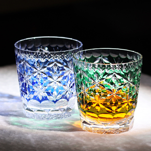 Verre à <span class=keywords><strong>whisky</strong></span> et à vin vert et bleu transparent, motif <span class=keywords><strong>Sakura</strong></span> fait main, luxe moderne, 320 ml, pour fêtes et mariages, avec boîte cadeau - Product Image 1