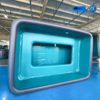 Piscine gonflable en PVC écologique, piscine rectangulaire hors sol stable avec siège confortable pour la baignade quotidienne en famille