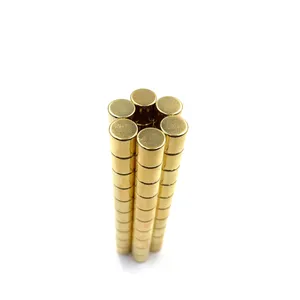 黄金供应商先进技术高品质低价N52 ISO专业认证镀金圆形磁铁