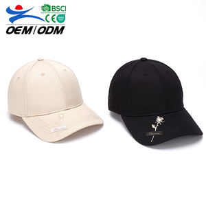 Wholesale Rose Embroidery Brim High Fashion Outdoor Activities Women Men Cotton Baseball Cap Sports Cap - Product Image 1
