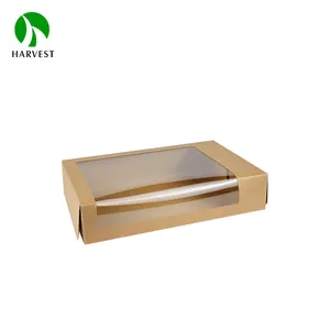 Nature Eco Friendly Kraft Paper Custom Sushi Baked Clear Window Paper Box Packaging